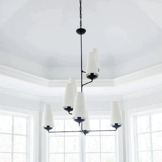 Silva Lustre LED Moderne Design, Métal/Tissu, Noir/Or, Salle à Manger