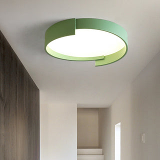 Arisha Plafonnier Rond Moderne, Métal/Acrylique, Blanc/Gris/Vert/Doré, Salon