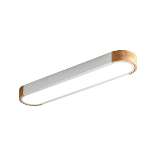 Taren Plafonnier Barre Longue Moderne. Bois/Acrylique. Blanc/Gris/Vert-Luire