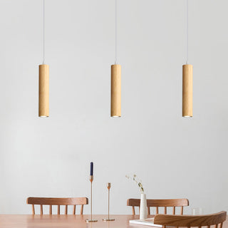 Muto Suspension Cylindre Moderne, Bois/Acrylique, Jaune/Brun, Salon