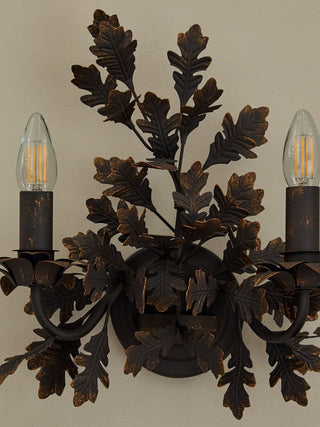 Oak Leaf Wrought Sconce-Neutral Decor