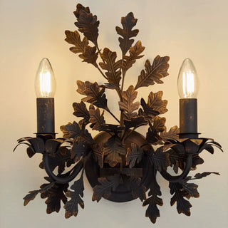 Oak Leaf Wrought Sconce-Neutral Decor