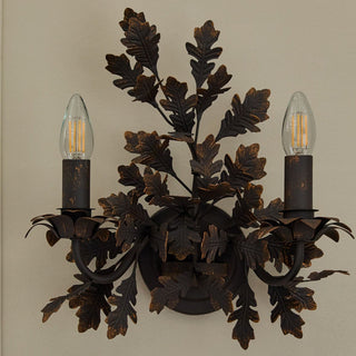 Oak Leaf Wrought Sconce-Neutral Decor