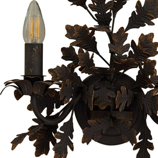 Oak Leaf Wrought Sconce-Neutral Decor