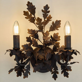 Oak Leaf Wrought Sconce-Neutral Decor