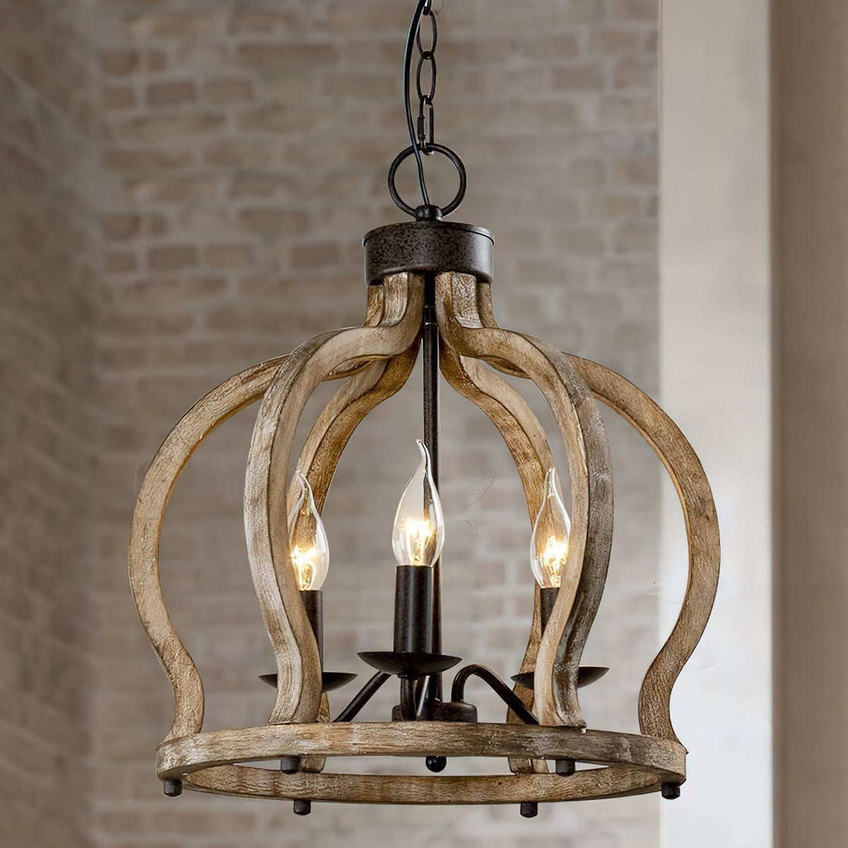 Vivinir Suspension Vintage Industrielle Aura Farmhouse en Bois et Métal