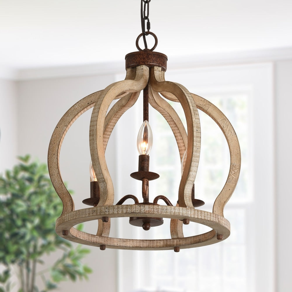 Vivinir Suspension Vintage Industrielle Aura Farmhouse en Bois et Métal