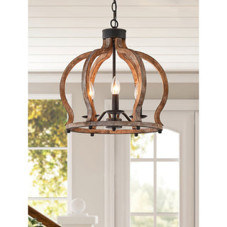 Vivinir Suspension Vintage Industrielle Aura Farmhouse en Bois et Métal