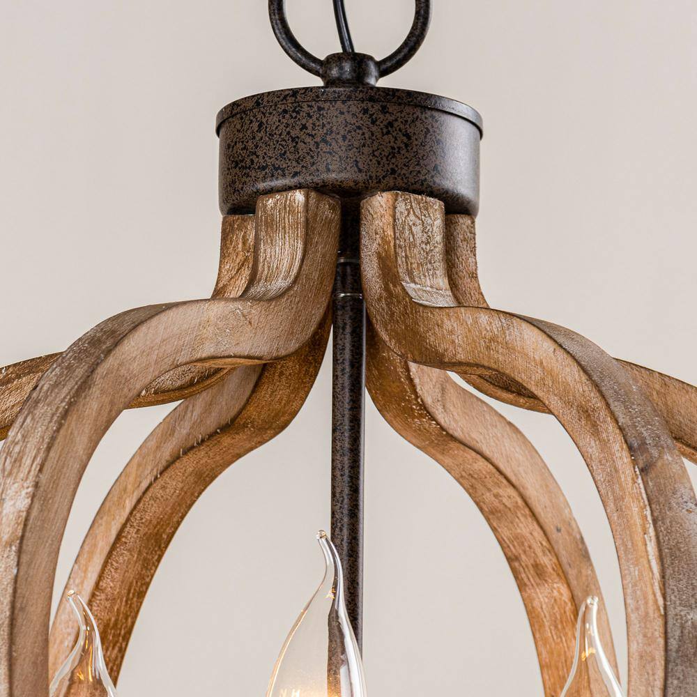 Vivinir Suspension Vintage Industrielle Aura Farmhouse en Bois et Métal