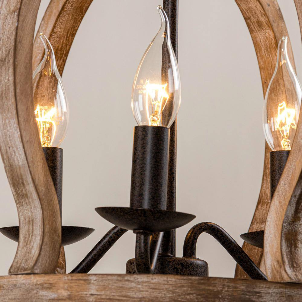 Vivinir Suspension Vintage Industrielle Aura Farmhouse en Bois et Métal