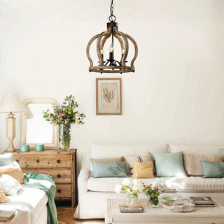 Vivinir Suspension Vintage Industrielle Aura Farmhouse en Bois et Métal