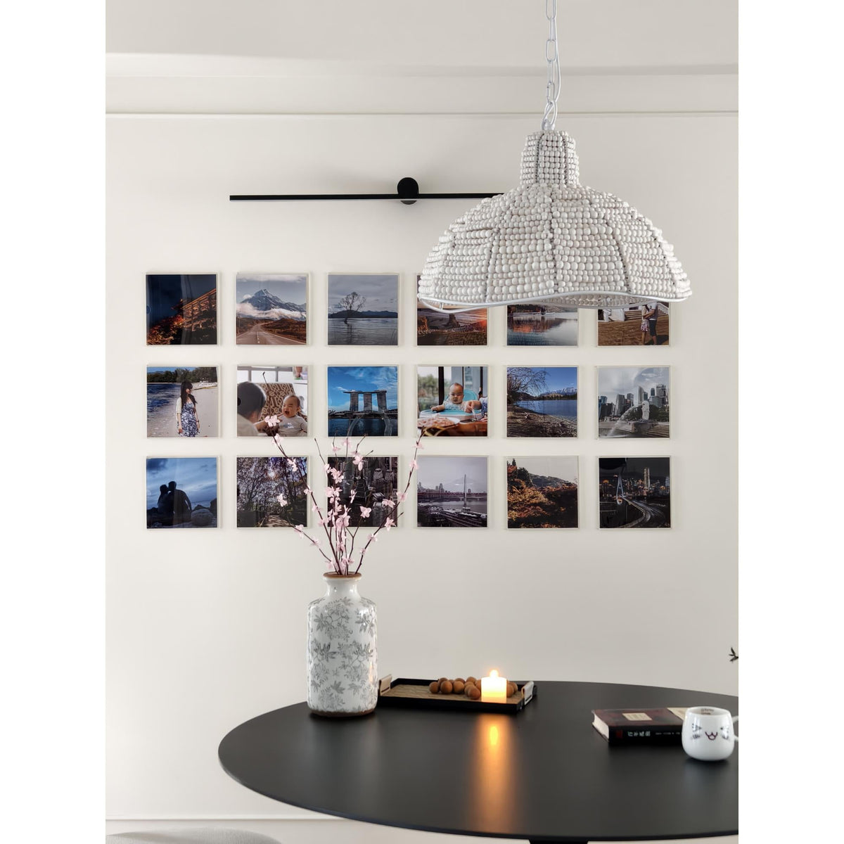 Veliraris Suspension Postmoderne en Métal et Bois De Luxe