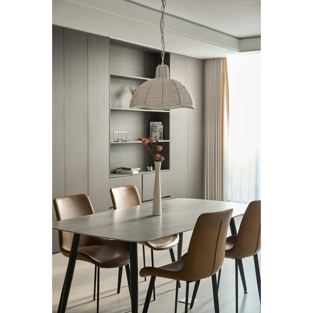 Veliraris Suspension Postmoderne en Métal et Bois De Luxe