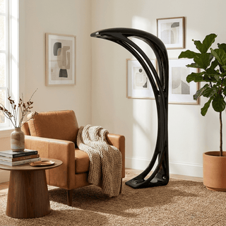 Obsidian Curve Floor Lamp-Neutral Decor