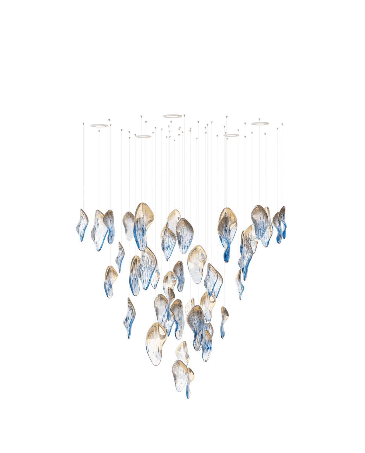 Ocean Drift Blown Glass Customize Chandelier-Neutral Decor