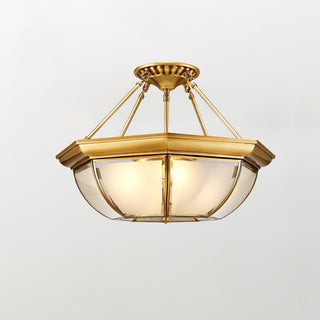 Alirora Lampe de Plafond Laiton Verre-Luire
