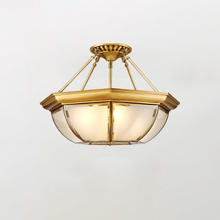 Alirora Lampe de Plafond Laiton Verre-Luire
