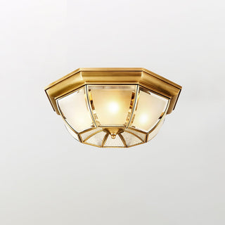 Alirora Lampe de Plafond Laiton Verre-Luire