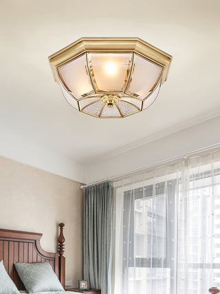 Alirora Lampe de Plafond Laiton Verre-Luire