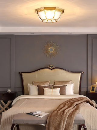 Alirora Lampe de Plafond Laiton Verre-Luire