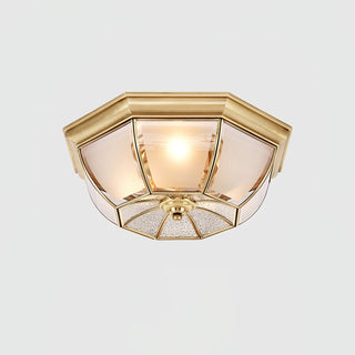 Alirora Lampe de Plafond Laiton Verre-Luire