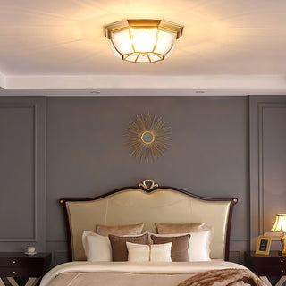 Alirora Lampe de Plafond Laiton Verre-Luire