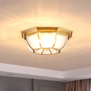 Alirora Lampe de Plafond Laiton Verre-Luire