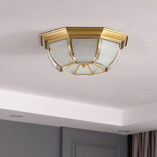Alirora Lampe de Plafond Laiton Verre-Luire