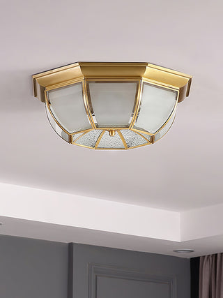 Alirora Lampe de Plafond Laiton Verre-Luire