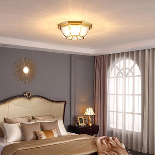 Alirora Lampe de Plafond Laiton Verre-Luire