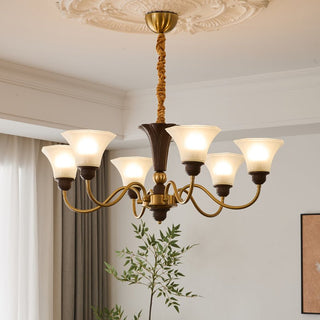 Ciphaen Lustre en Bois et Verre Vintage