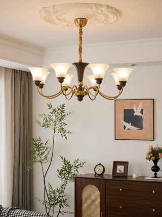 Ciphaen Lustre en Bois et Verre Vintage