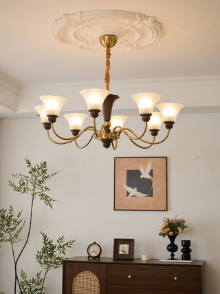 Ciphaen Lustre en Bois et Verre Vintage