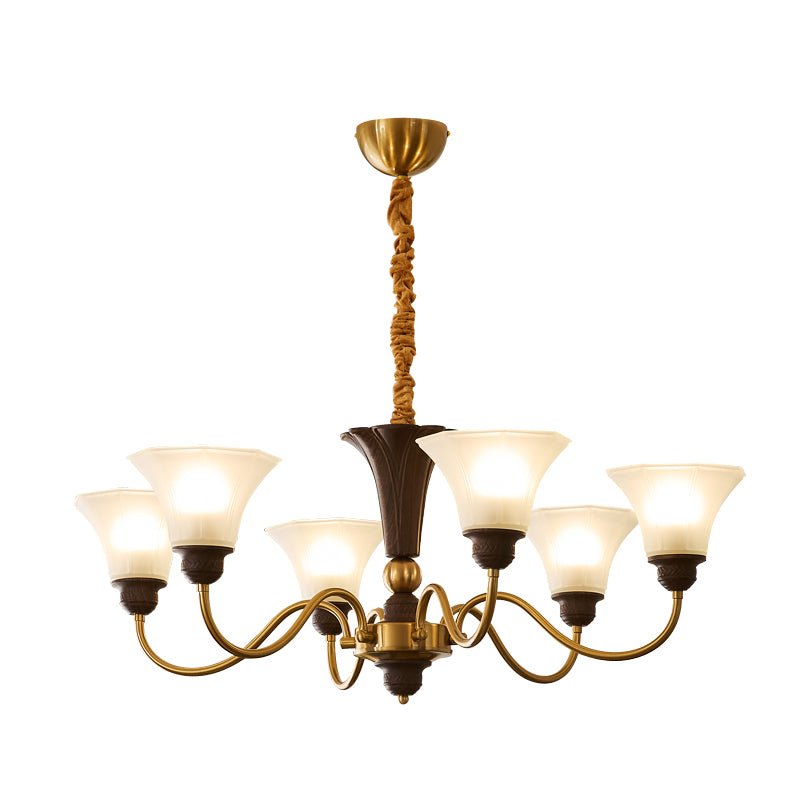 Hadrine Lustre en Bois et Verre Vintage