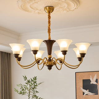 Ciphaen Lustre en Bois et Verre Vintage
