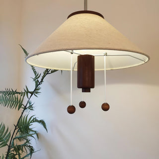 Zathee Nordic Art Classique Bois Tissu Pendentif Lampe
