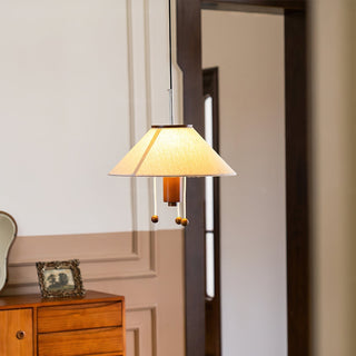 Zathee Nordic Art Classique Bois Tissu Pendentif Lampe