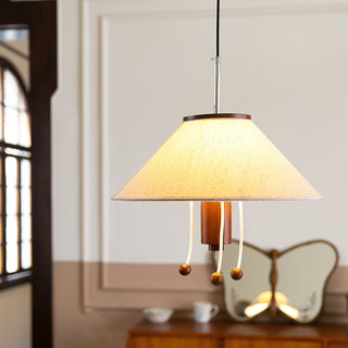 Zathee Nordic Art Classique Bois Tissu Pendentif Lampe