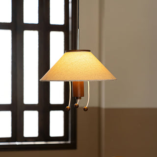 Zathee Nordic Art Classique Bois Tissu Pendentif Lampe