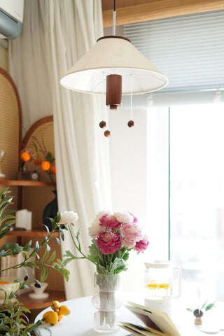 Zathee Nordic Art Classique Bois Tissu Pendentif Lampe