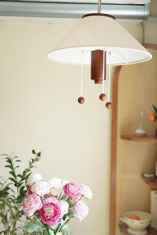 Zathee Nordic Art Classique Bois Tissu Pendentif Lampe