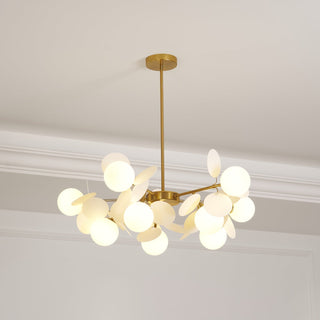 Lustra Lustre Arbre Blanc Cassé à Huit Abat-jours Ouverts