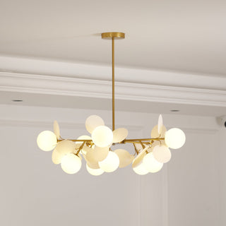 Lustra Lustre Arbre Blanc Cassé à Huit Abat-jours Ouverts