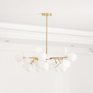 Lustra Lustre Arbre Blanc Cassé à Huit Abat-jours Ouverts