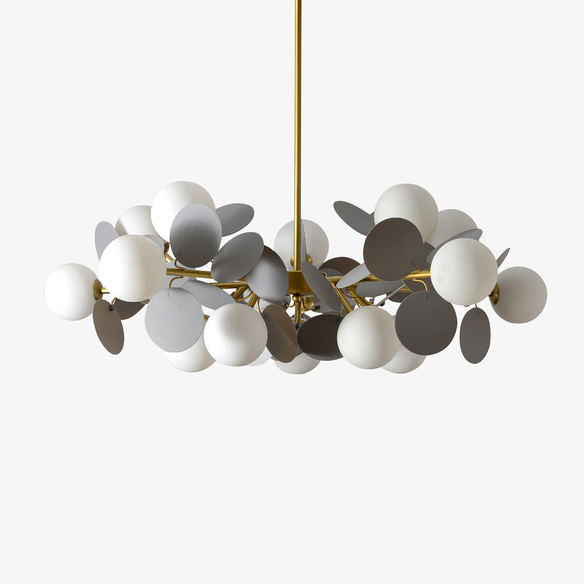 Ilvevia Lustre Arbre Blanc Cassé à Huit Abat-jours Ouverts