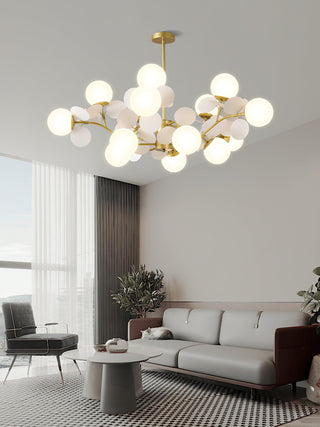Lustra Lustre Arbre Blanc Cassé à Huit Abat-jours Ouverts
