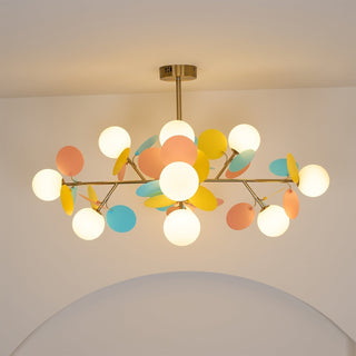 Lustra Lustre Arbre Blanc Cassé à Huit Abat-jours Ouverts