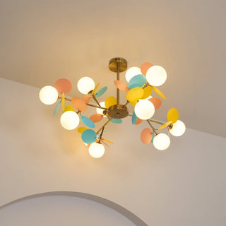 Lustra Lustre Arbre Blanc Cassé à Huit Abat-jours Ouverts