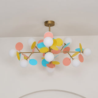 Lustra Lustre Arbre Blanc Cassé à Huit Abat-jours Ouverts