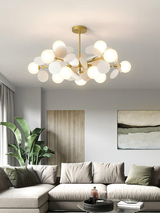 Lustra Lustre Arbre Blanc Cassé à Huit Abat-jours Ouverts